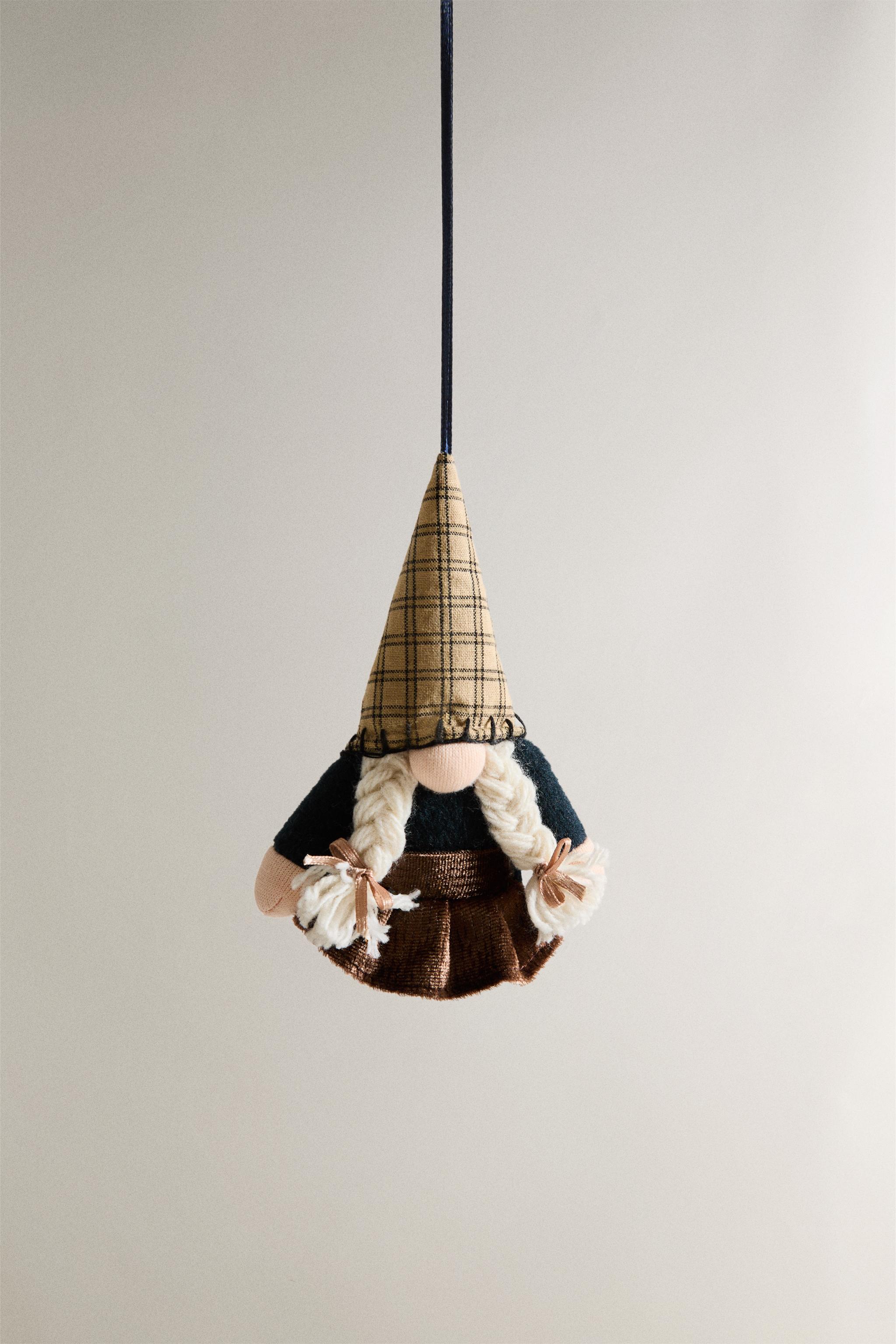 CHRISTMAS TREE ORNAMENT GNOME WITH BRAIDS